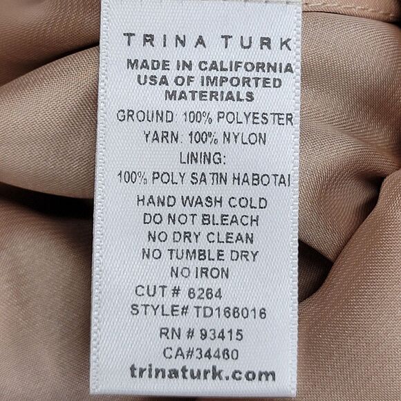 Trina Turk Mini Dress Size 2 Black Fringed Embroidered Lace Off Shoulder - Picture 11 of 11